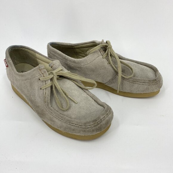 Clarks Collection Wallabees Tan Suede Leather Shoes Crepe Sole Womens 8 - Picture 1 of 10